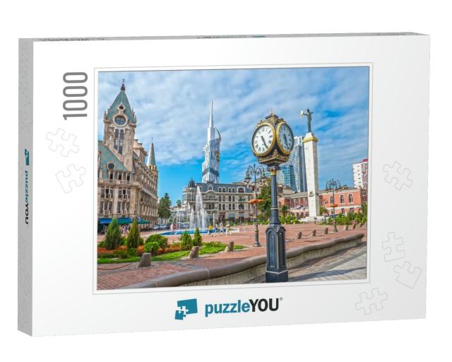 Cityscape with Beautiful Architecture. Europe Square in B... Jigsaw Puzzle with 1000 pieces