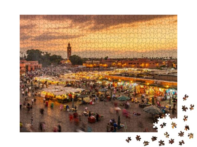 Jamaa El Fna Market Square, Marrakesh, Morocco, North Afr... Jigsaw Puzzle with 1000 pieces