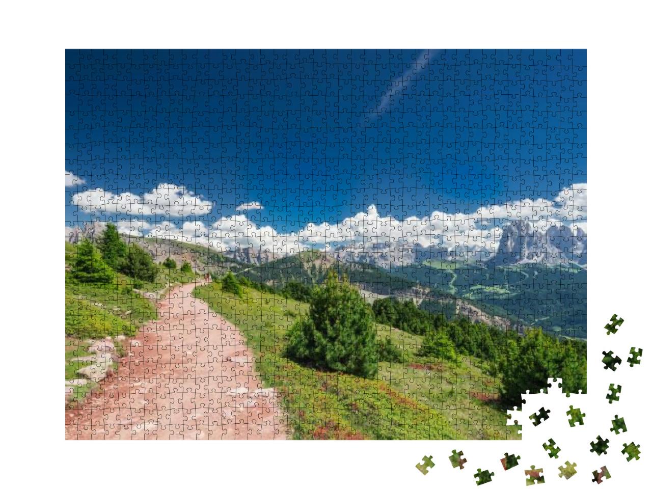 Stunning Path in the Dolomites in Summer, Val Gardena, Do... Jigsaw Puzzle with 1000 pieces