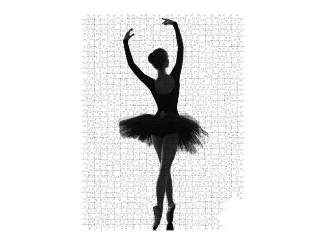 One Caucasian Young Woman Ballerina Ballet Dancer Dancing... Jigsaw Puzzle with 1000 pieces