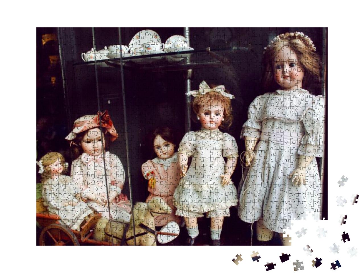 Old Porcelain Dolls At the Shop Window in the Lisbon, Por... Jigsaw Puzzle with 1000 pieces
