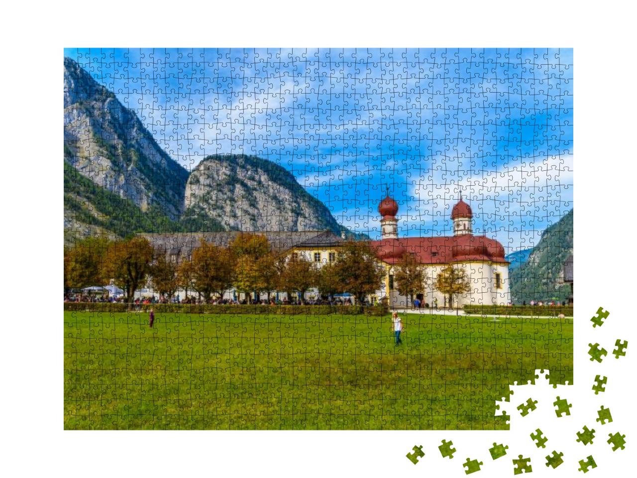 St Bartholomew's Church in Koenigssee, Konigsee, Berchtes... Jigsaw Puzzle with 1000 pieces