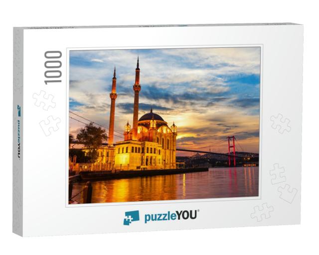 A Grand Imperial Mosque of Istanbul & the Bosphorus Bridg... Jigsaw Puzzle with 1000 pieces