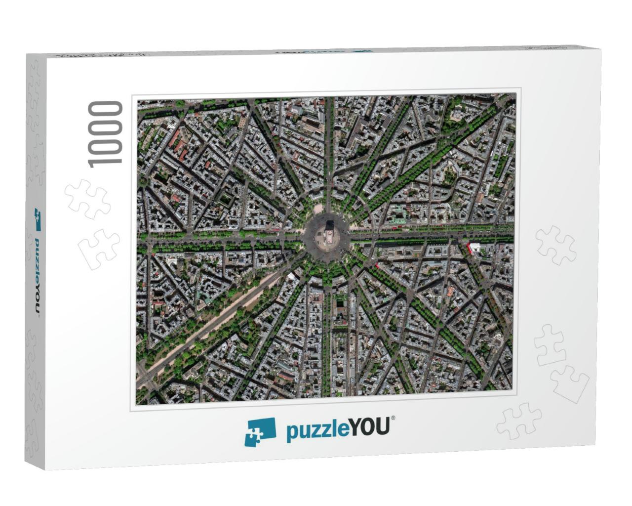 Champs Elysees Square & Avenue Aerial View... Jigsaw Puzzle with 1000 pieces