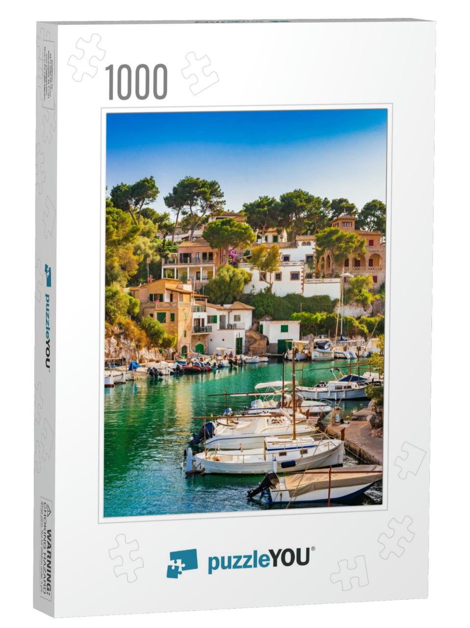 Spain Majorca, Idyllic View of the Old Fishing Port Villa... Jigsaw Puzzle with 1000 pieces
