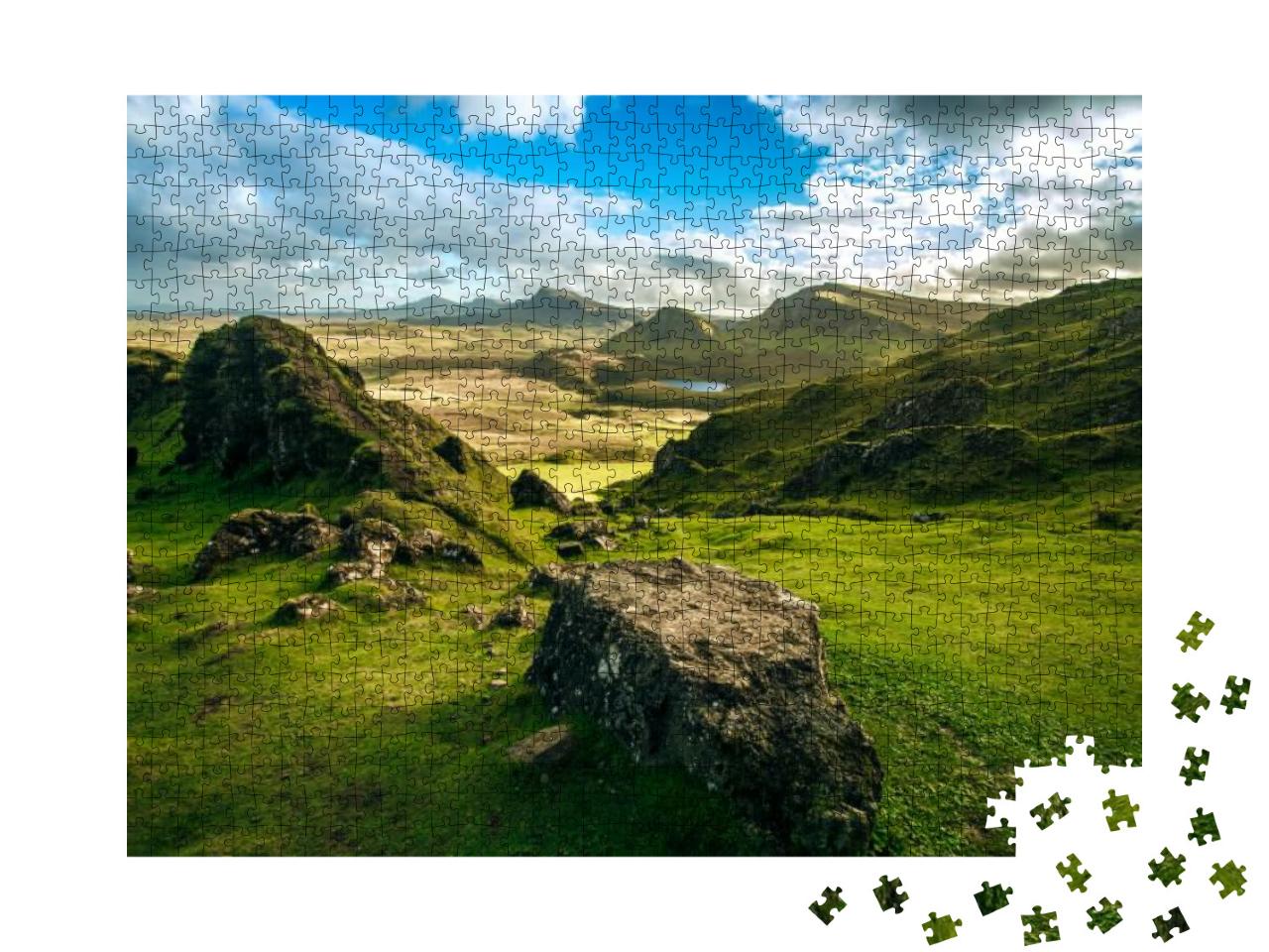 Quiraing Pass Skye Island Scotland Landmark Autumn Colors... Jigsaw Puzzle with 1000 pieces