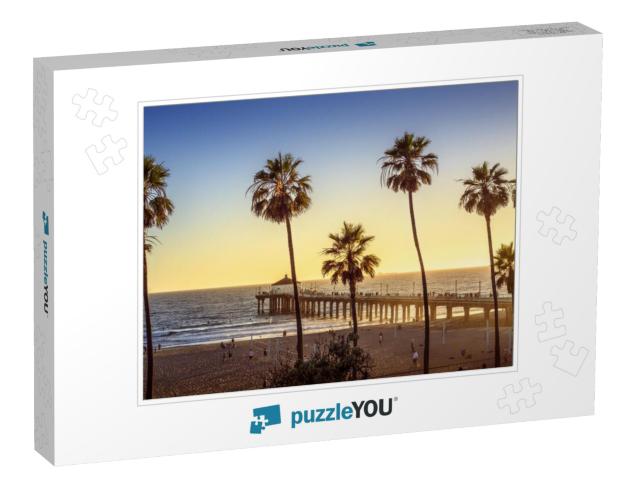 Manhattan Beach Pier At Sunset, Los Angeles, California... Jigsaw Puzzle