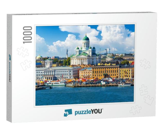 Scenic Summer Panorama of the Market Square Kauppatori At... Jigsaw Puzzle with 1000 pieces