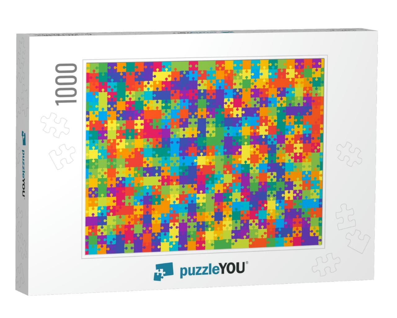 Puzzle Background, Banner, Blank. Vector Jigsaw Section T... Jigsaw Puzzle with 1000 pieces