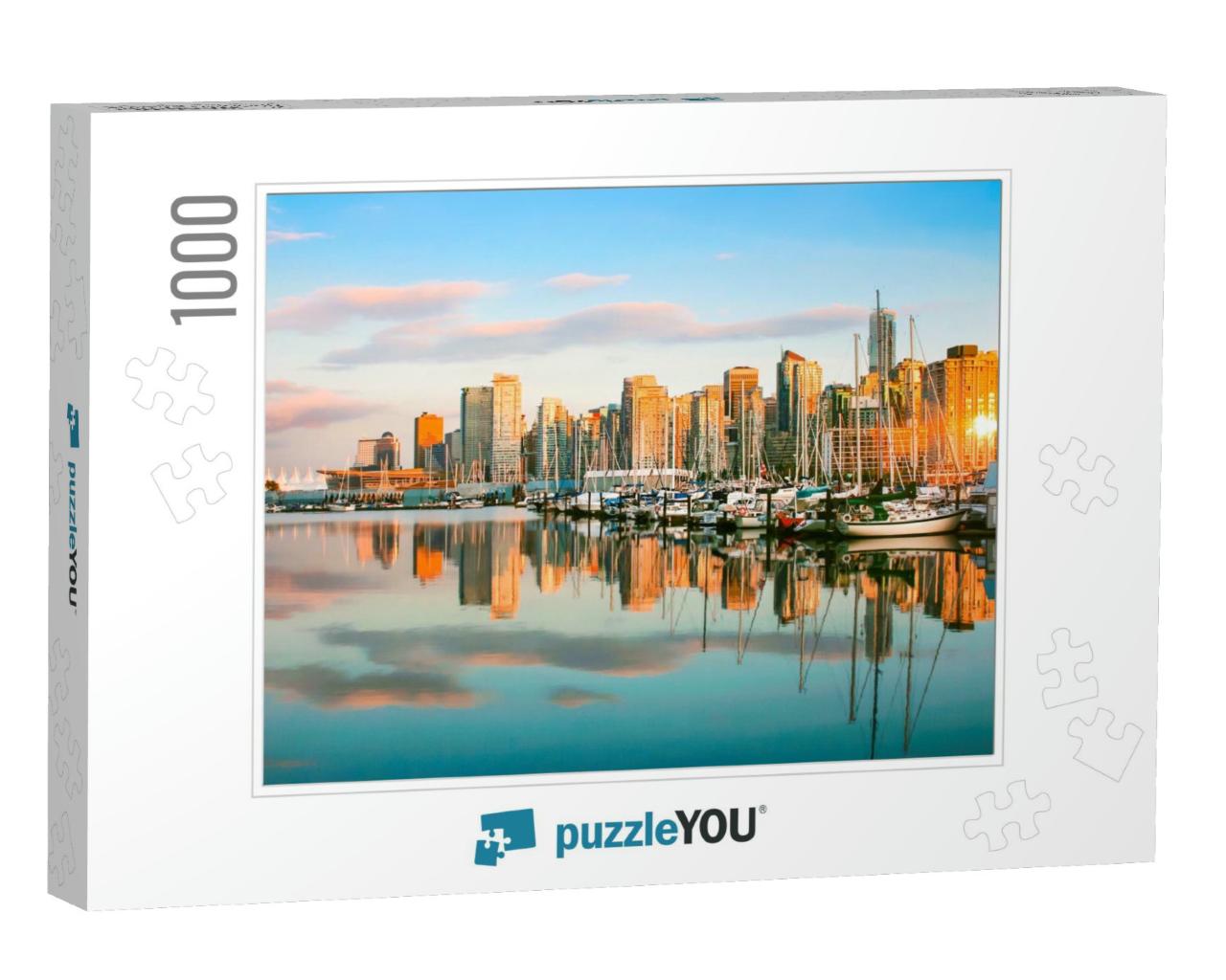 Beautiful View of Vancouver Skyline with Harbor At Sunset... Jigsaw Puzzle with 1000 pieces