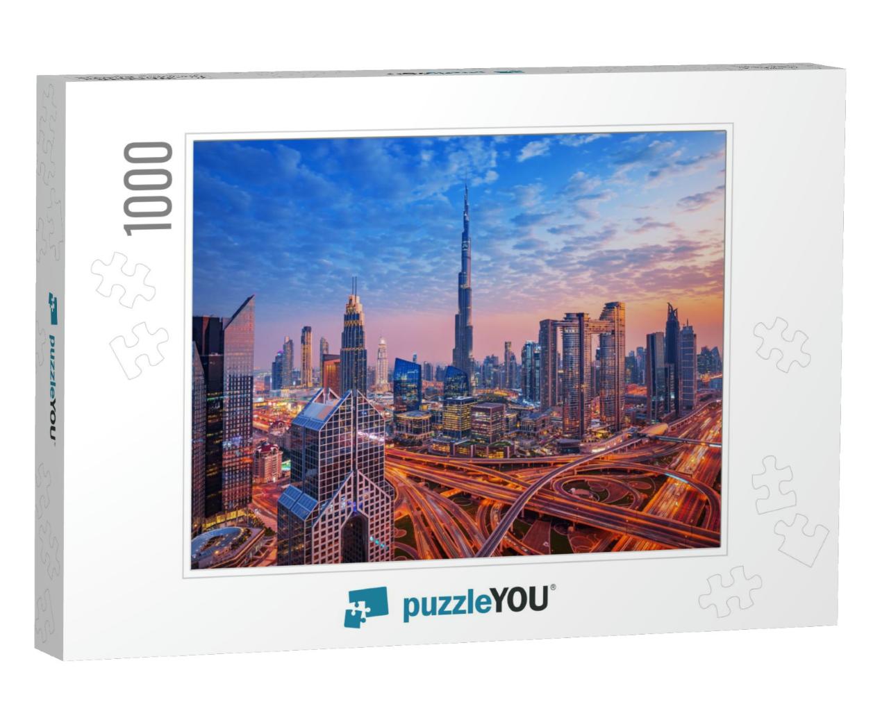Dubai - Amazing Skyline of City Center, United Arab Emira... Jigsaw Puzzle with 1000 pieces