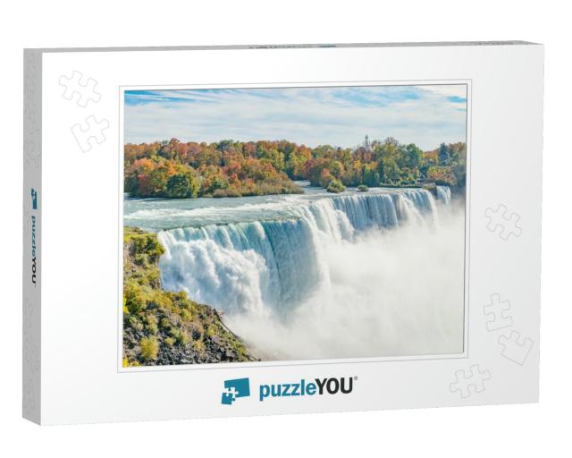 American Falls At Niagara River in Autumn Sunny Day... Jigsaw Puzzle