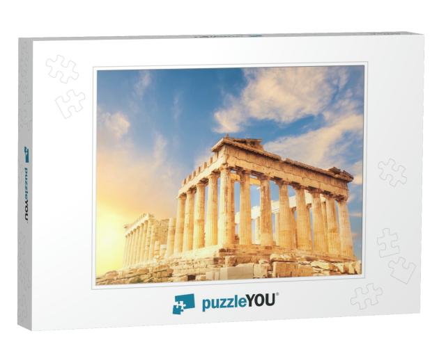 Acropolis in Athens, Greece. Parthenon Temple on a Sunset... Jigsaw Puzzle