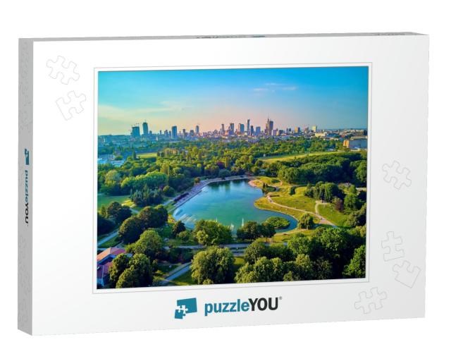 A Beautiful Panoramic View of the Sunset in a Fabulous Ev... Jigsaw Puzzle