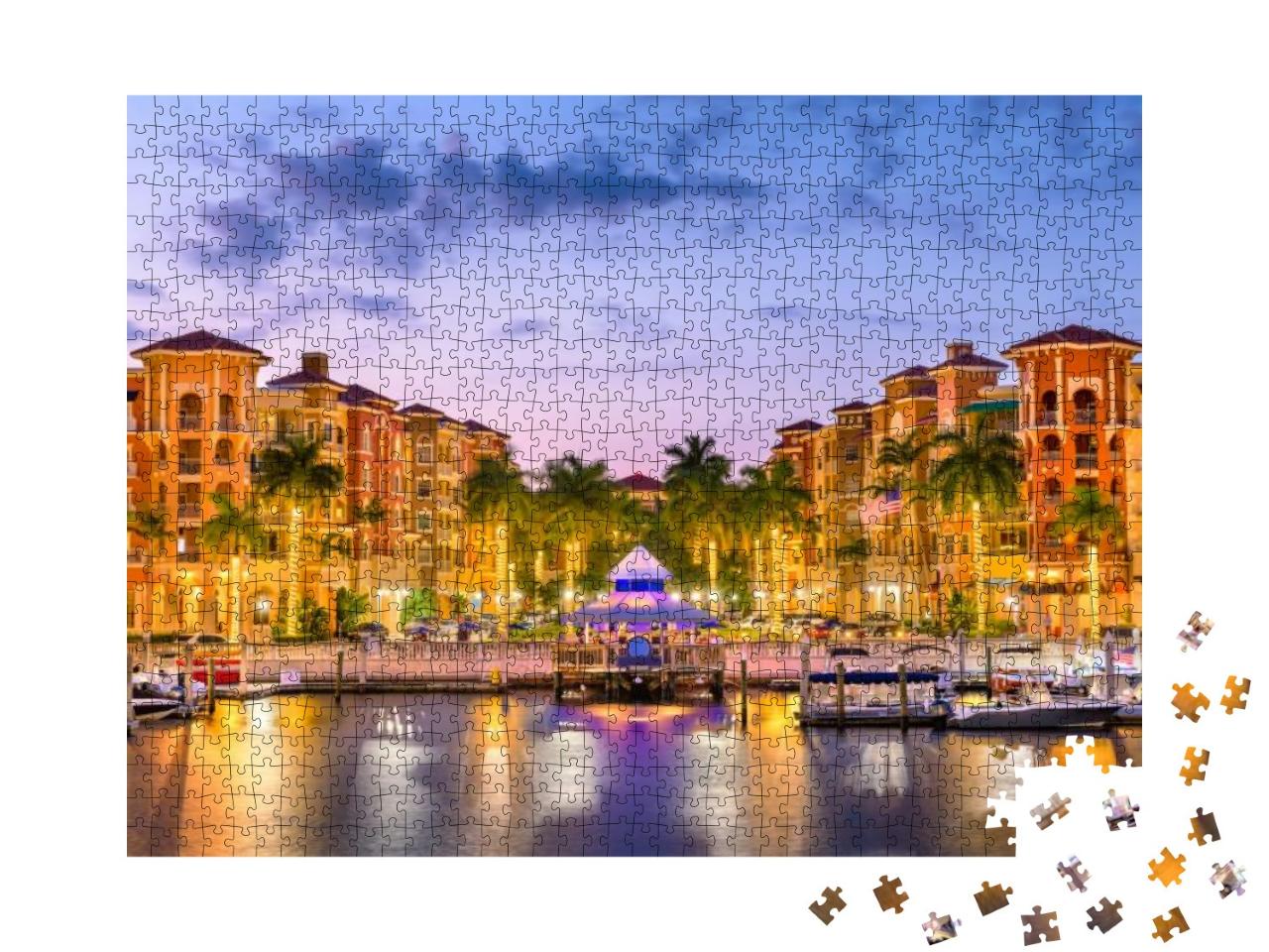 Naples, Florida, USA Downtown Skyline At Dusk... Jigsaw Puzzle with 1000 pieces