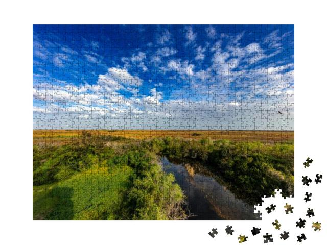 View of the Vast Wetland from Shark Valley Observation To... Jigsaw Puzzle with 1000 pieces