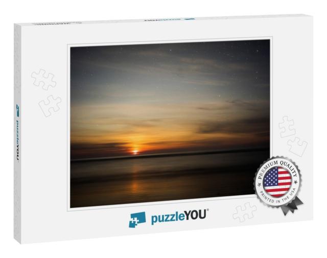 Moon Setting Over the Ocean on the Coast of Olympic Natio... Jigsaw Puzzle