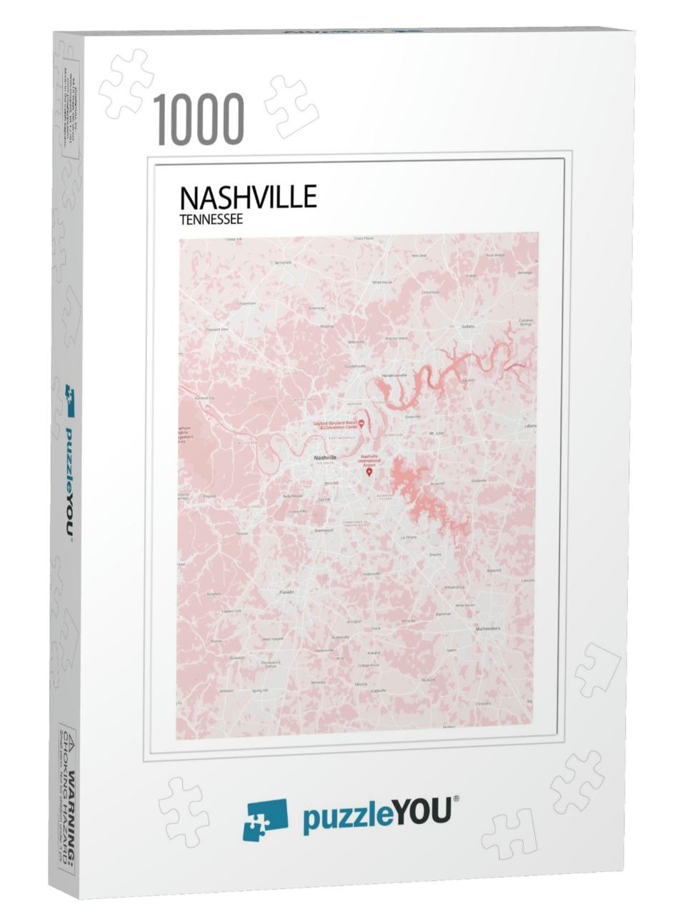 Poster Nashville - Tennessee Map. Road Map. Illustration... Jigsaw Puzzle with 1000 pieces