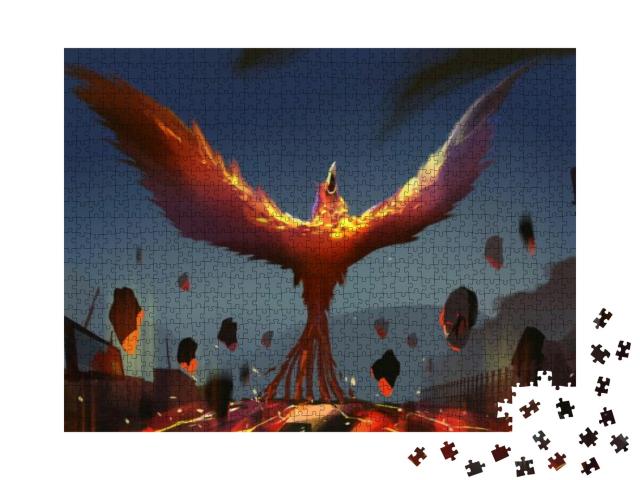 Digital Illustration Painting Design Style Phoenix Summon... Jigsaw Puzzle with 1000 pieces