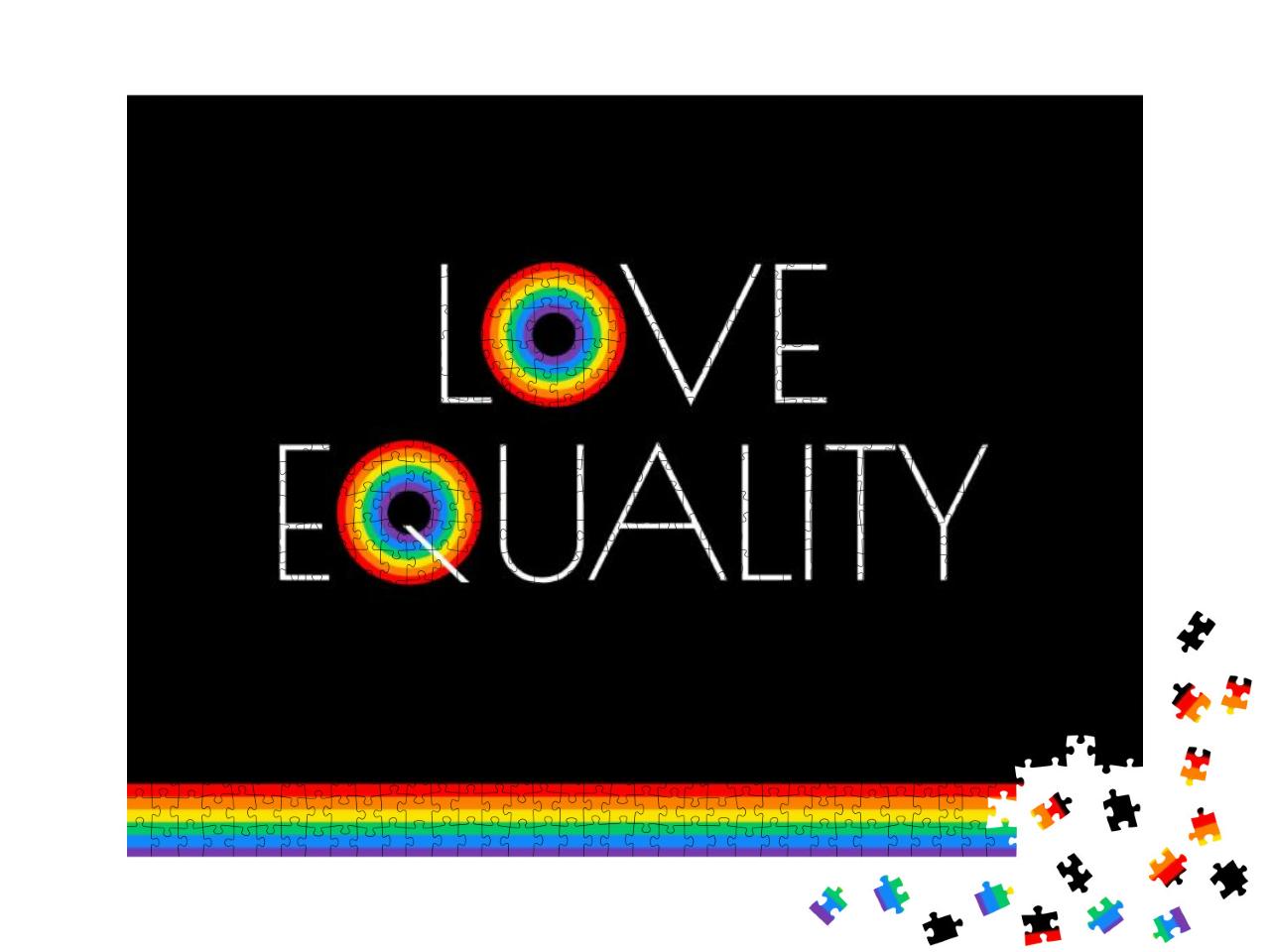 Pride Month Love & Equality Rainbow Flag Illustration... Jigsaw Puzzle with 1000 pieces