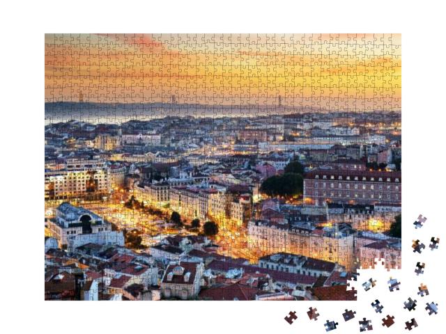 Lisbon At Sunset... Jigsaw Puzzle with 1000 pieces