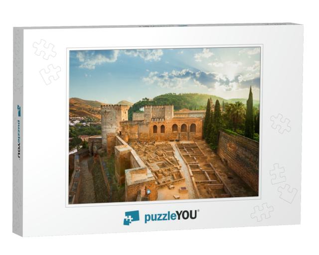 Alhambra De Granada. the Alcazaba At Sunrise. UNESCO Worl... Jigsaw Puzzle