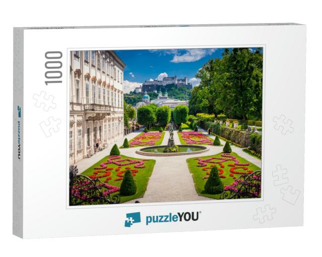 Mirabell Palace & Gardens in Summer, Salzburg Castle in B... Jigsaw Puzzle with 1000 pieces