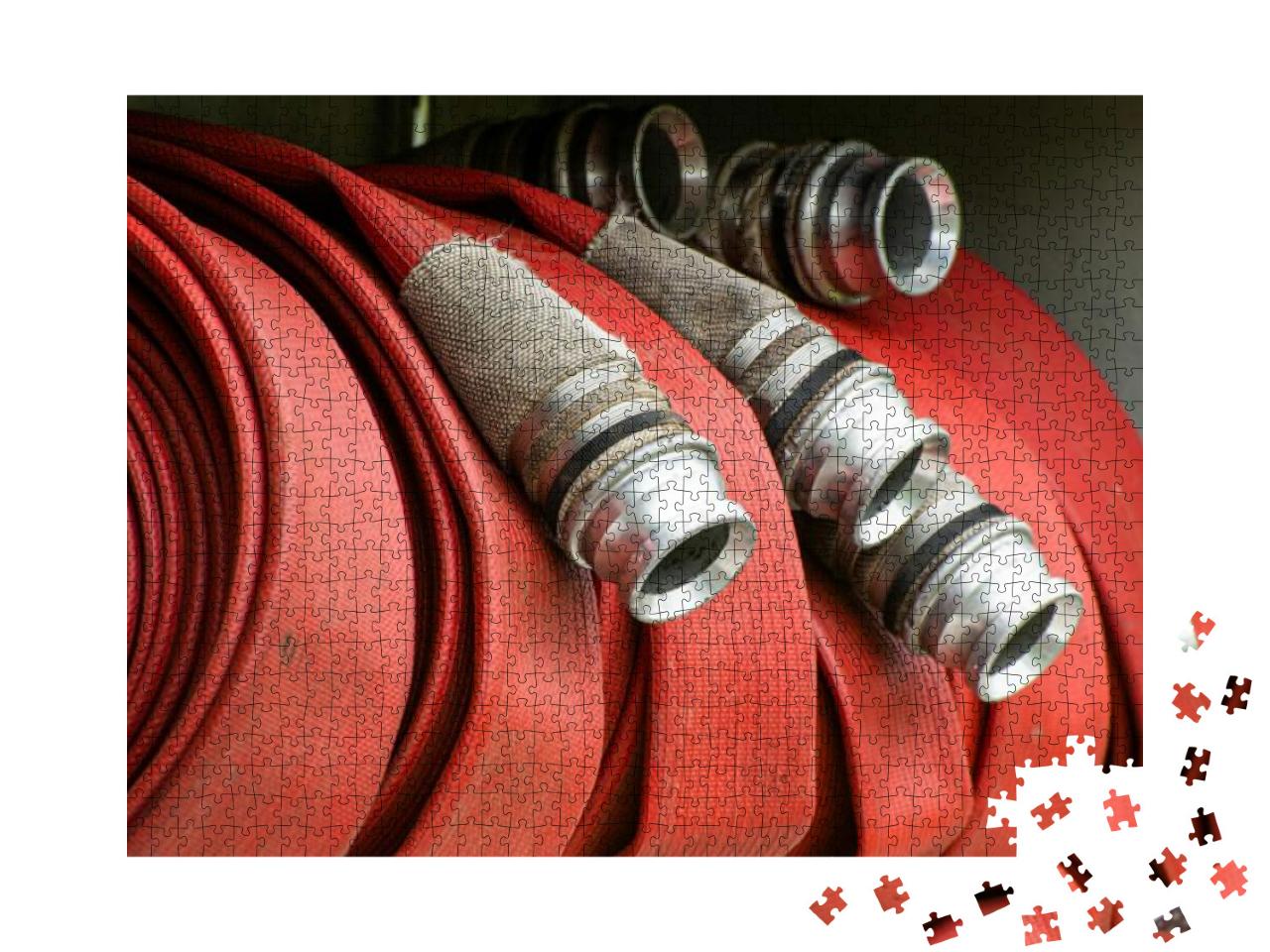 Fire Hose on Fire Engine in the Uk... Jigsaw Puzzle with 1000 pieces