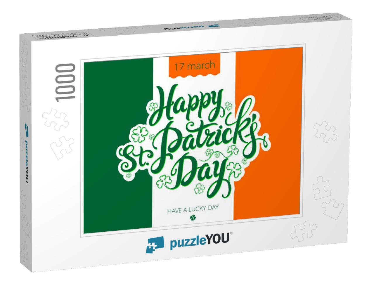 Lettering Happy St. Patrick's Day on the Background... Jigsaw Puzzle with 1000 pieces