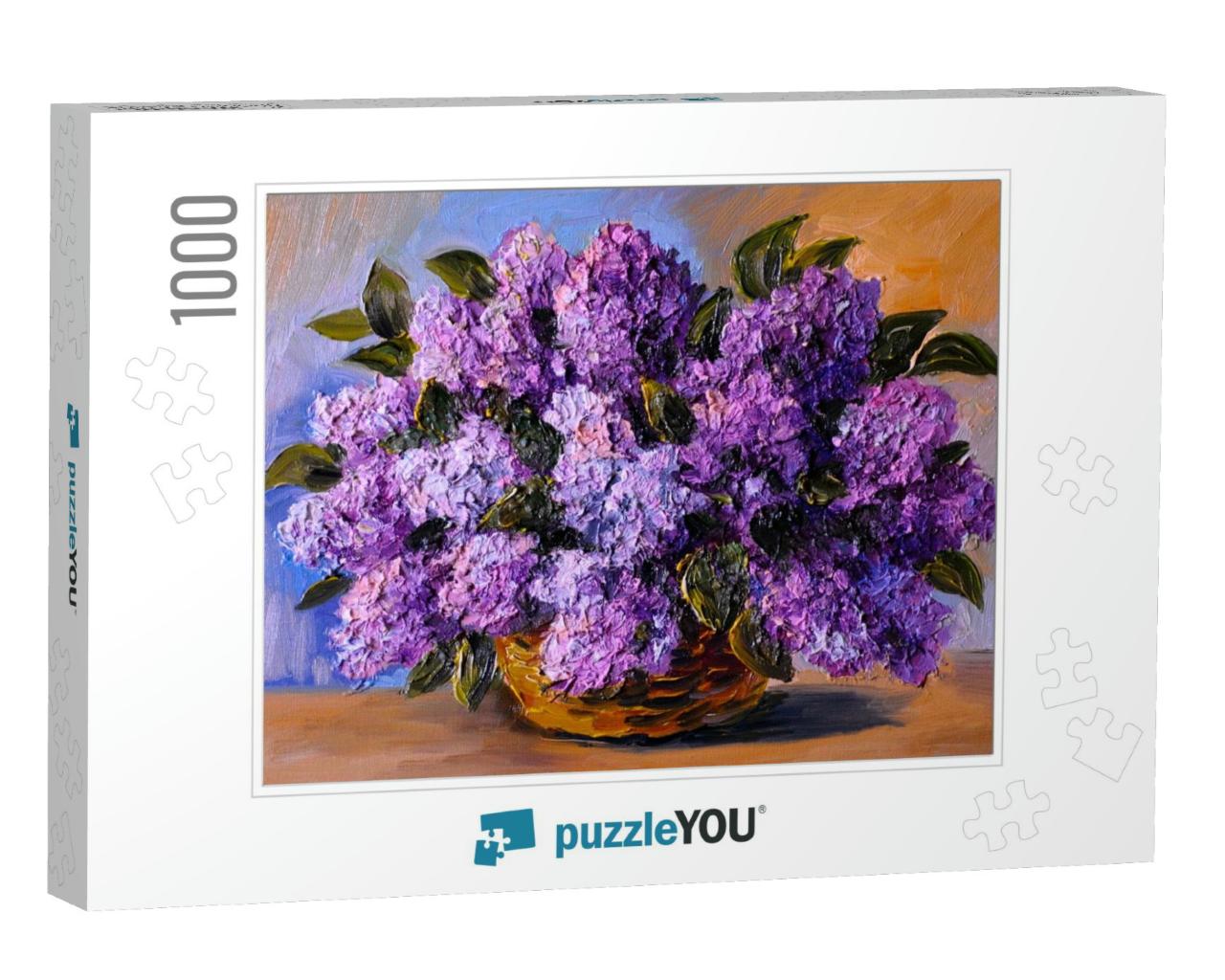 Oil Painting on Canvas - a Bouquet of Lilacs... Jigsaw Puzzle with 1000 pieces