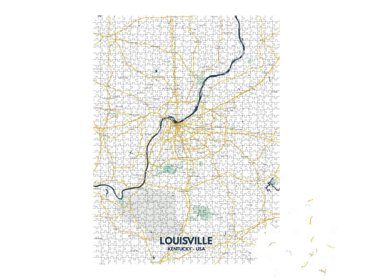 Louisville - Kentucky Map. Louisville - Kentucky Road Map... Jigsaw Puzzle with 1000 pieces