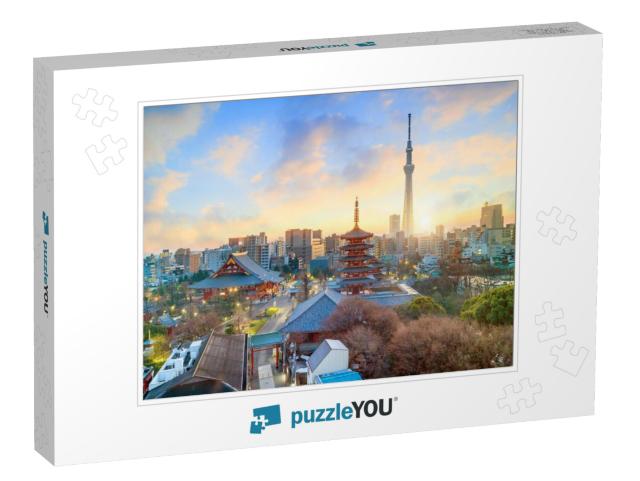 View of Tokyo Skyline with Senso-Ji Temple & Tokyo Skytre... Jigsaw Puzzle