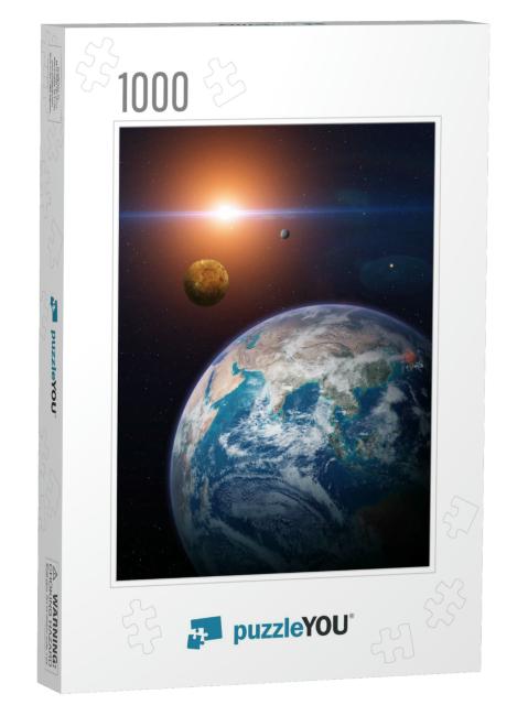 View of the Planet Earth from Space. Solar System Planets... Jigsaw Puzzle with 1000 pieces