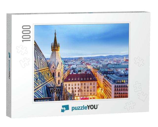 Vienna, Austria, Europe. Lovely Twilight Skyline View fro... Jigsaw Puzzle with 1000 pieces