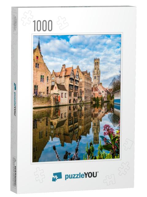 Landscape with Famous Belfry Tower & Medieval Buildings A... Jigsaw Puzzle with 1000 pieces