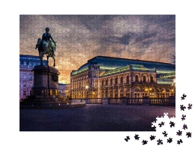 Vienna State Opera At Dawn... Jigsaw Puzzle with 1000 pieces