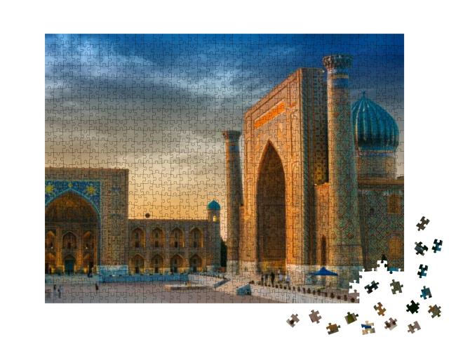 Registan, an Old Public Square in the Heart of the Ancien... Jigsaw Puzzle with 1000 pieces