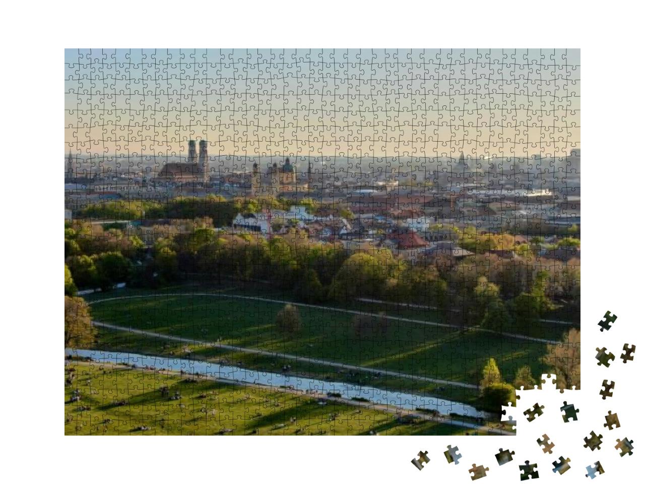 Aerial View of the Munich Cityscape with the Englischer G... Jigsaw Puzzle with 1000 pieces