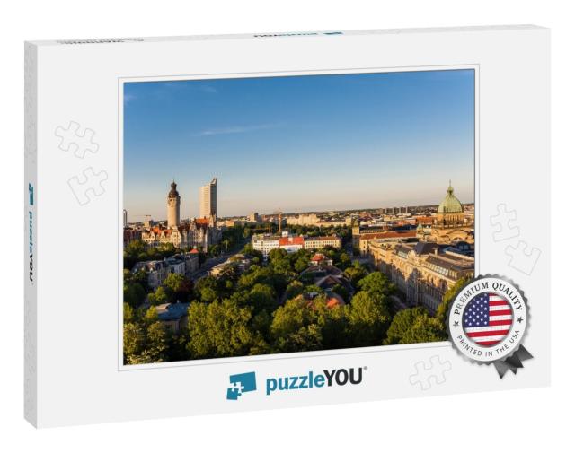Skyline of Leipzig with Townhall At Sunset, Germany... Jigsaw Puzzle