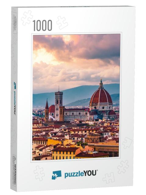Sunset in Florence in Italy... Jigsaw Puzzle with 1000 pieces