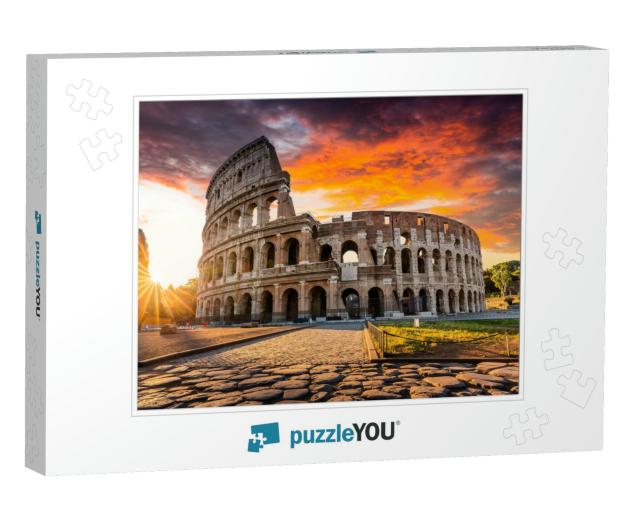 Rome, Italy. the Colosseum or Coliseum At Sunrise... Jigsaw Puzzle
