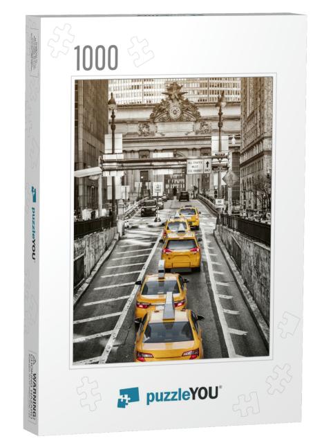 Yellow Cabs on Park Avenue in Front of Grand Central Term... Jigsaw Puzzle with 1000 pieces