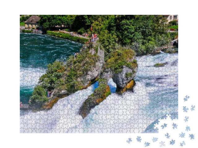 The Rhinefall Near Schaffhausen, Switzerland is the Bigge... Jigsaw Puzzle with 1000 pieces