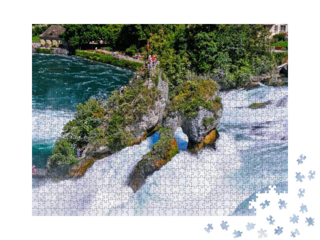 The Rhinefall Near Schaffhausen, Switzerland is the Bigge... Jigsaw Puzzle with 1000 pieces