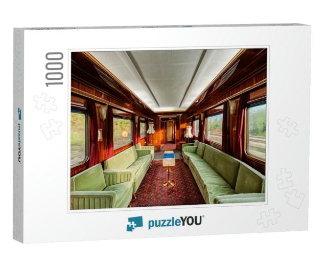 Interior of Luxury Vintage Old Train Carriage from 1950... Jigsaw Puzzle with 1000 pieces