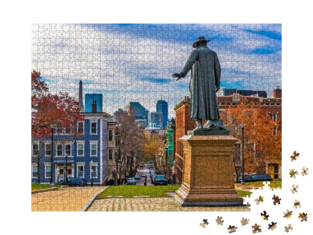 Bunker Hill, Boston, Massachusetts, USA During Autumn Seas... Jigsaw Puzzle with 1000 pieces