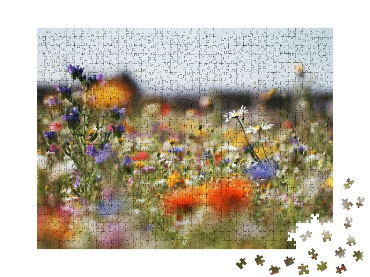 Colorful Bright Meadow Flowers in Field... Jigsaw Puzzle with 1000 pieces