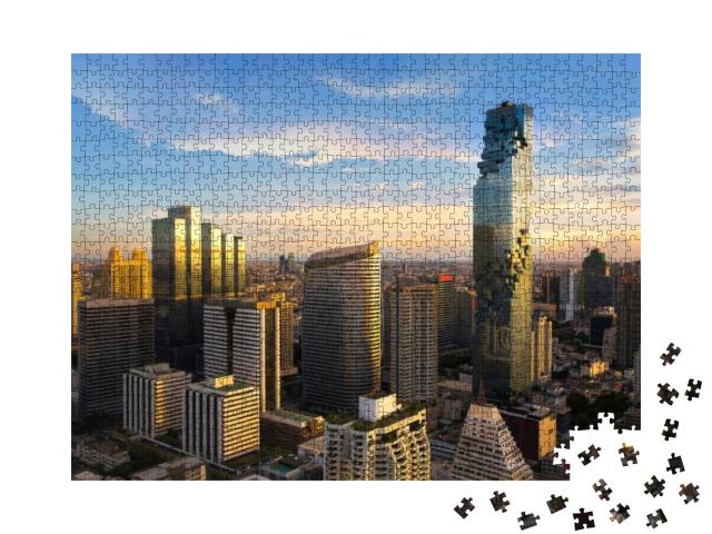 Bangkok Cityscape, Business District with High Building A... Jigsaw Puzzle with 1000 pieces