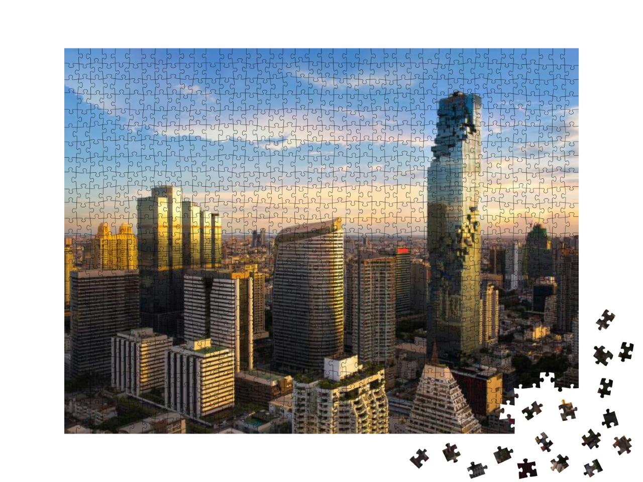 Bangkok Cityscape, Business District with High Building A... Jigsaw Puzzle with 1000 pieces