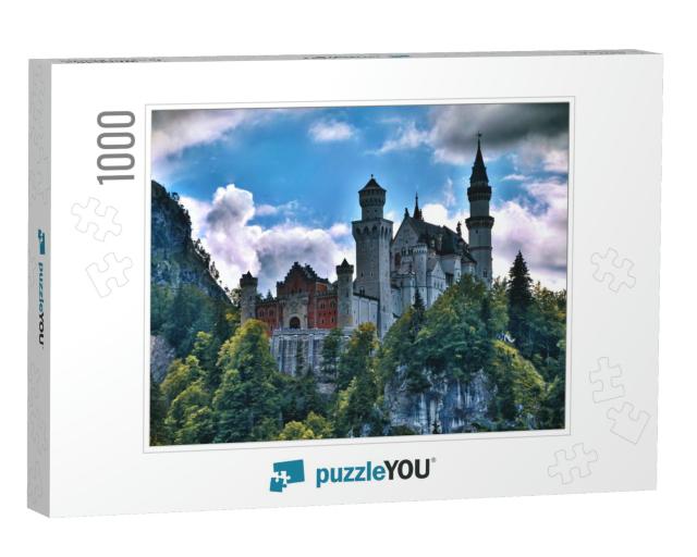 Castle Neuschwanstein Germany Mountains Bavarian Alps Teg... Jigsaw Puzzle with 1000 pieces